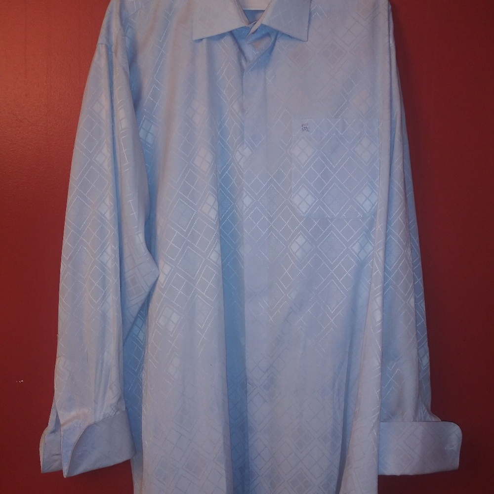 Blue Stacy Adams Button Down Dress Shirt
